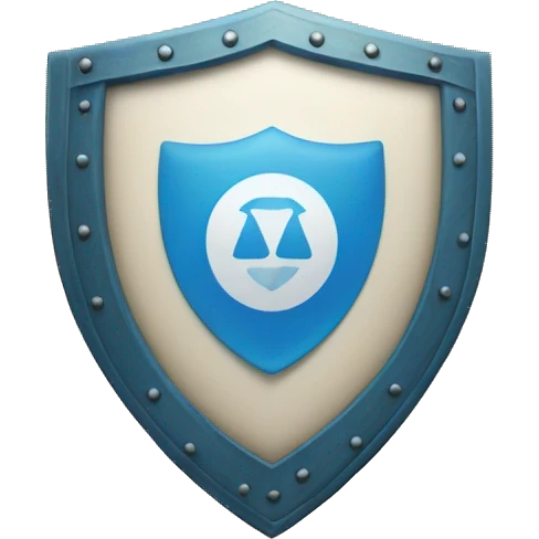 blue shield with a blue checkmark in the middle emoji