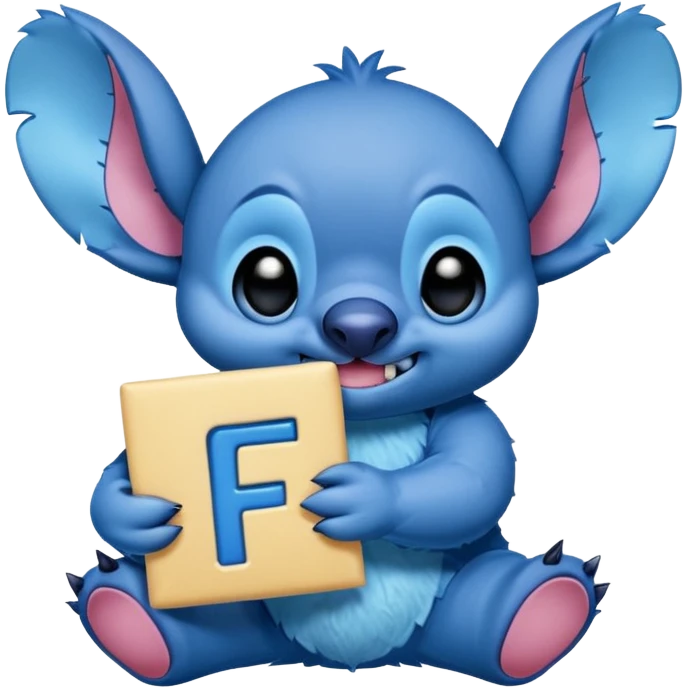 Stitch with the alphabet f emoji