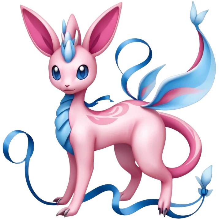 Sylveon-Dragonair-Fakémon-hybrid-creature (full body)  emoji