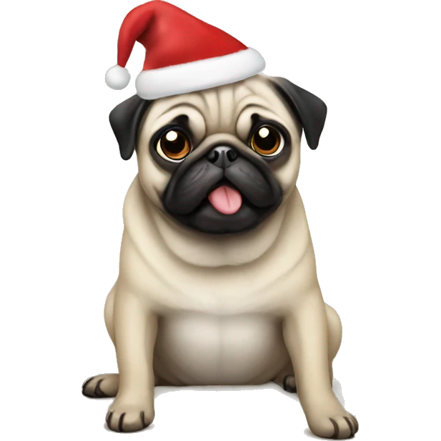 Emoji Christmas pug  emoji