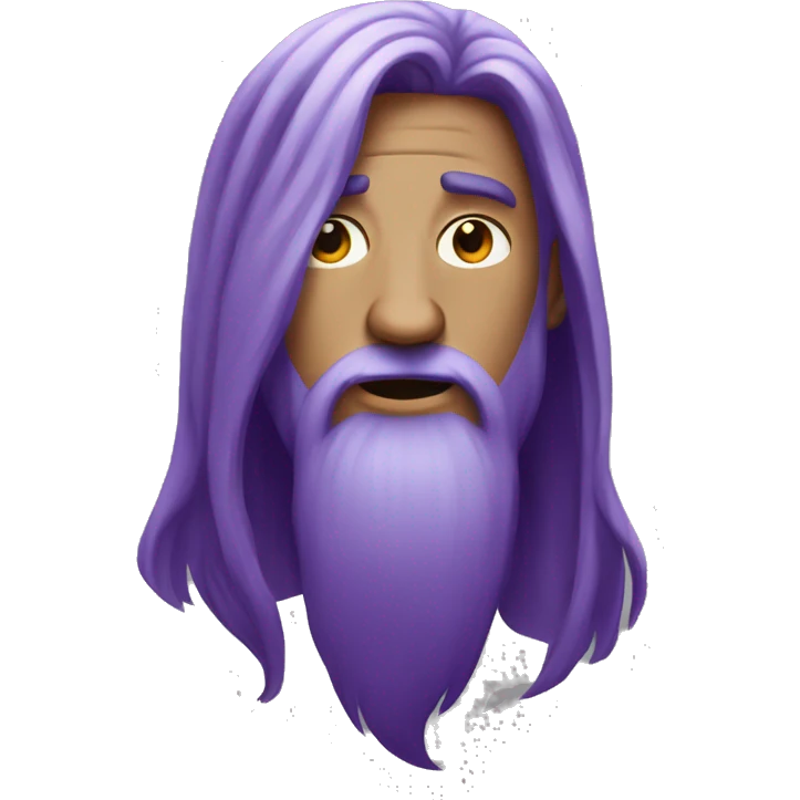 Man with a long purple hair emoji