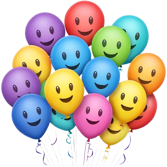 Balloons with happy faces emoji