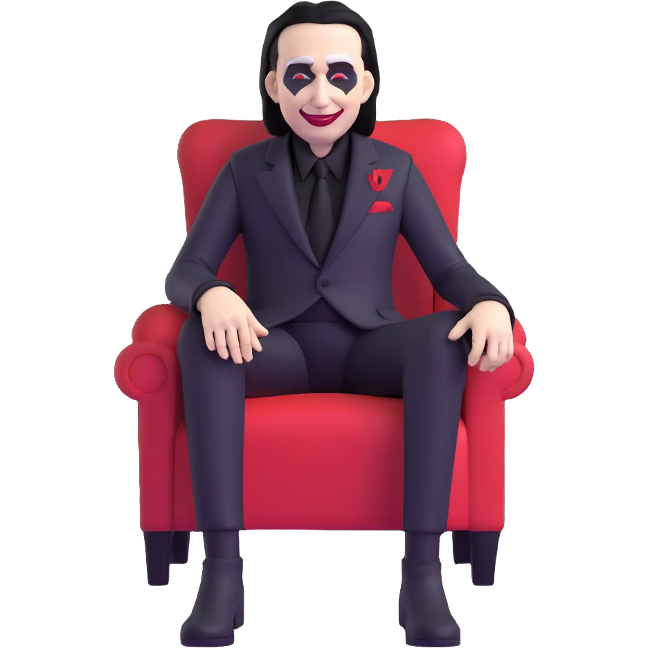 Marilyn Manson sitting and smiling emoji