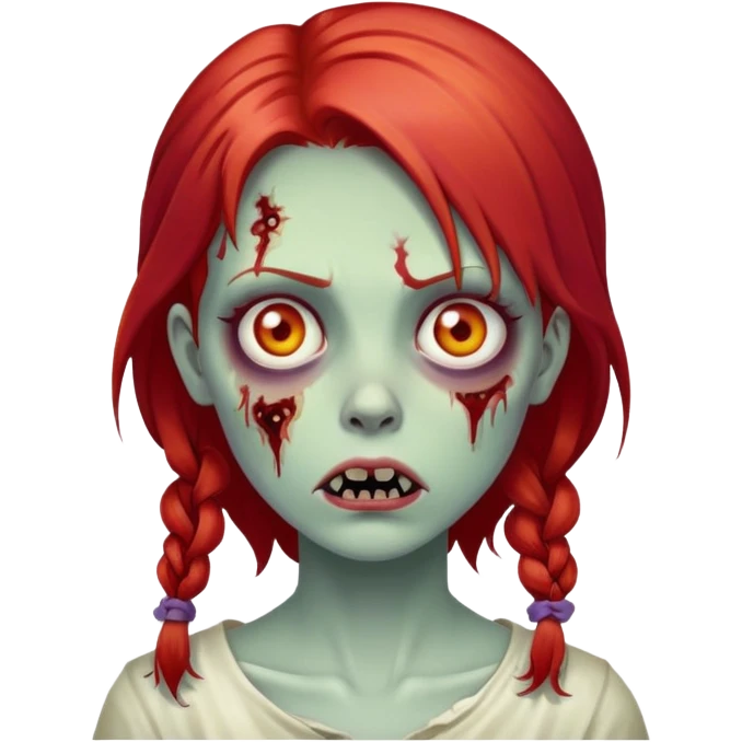 zombie girl with red hair emoji
