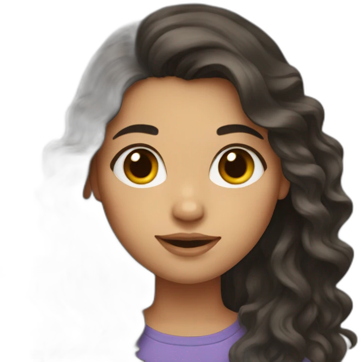 girl with wavy long dark hair emoji