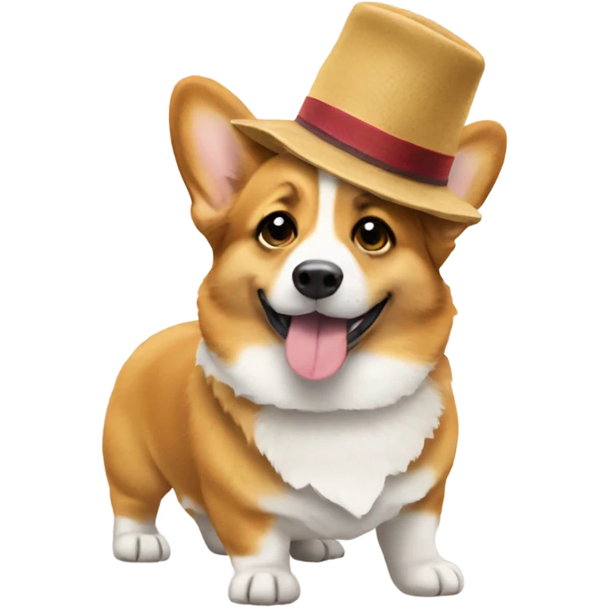 Corgi wearing a hat emoji