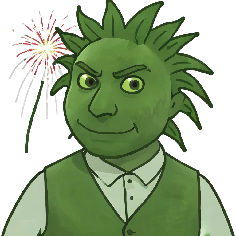 Man with fireworks attached to his vest emoji