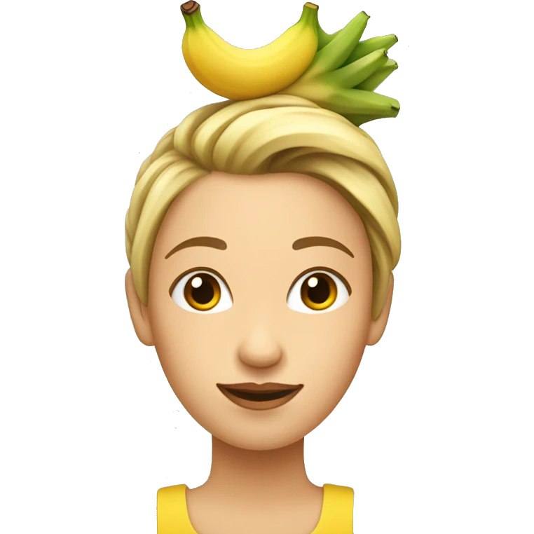 Fille  avec un chignon banane  emoji