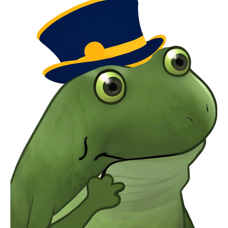 Frog with a fancy hat emoji