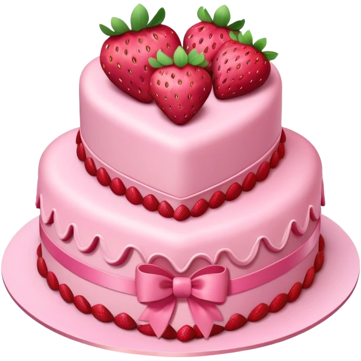 pink coquette strawberry cake emoji
