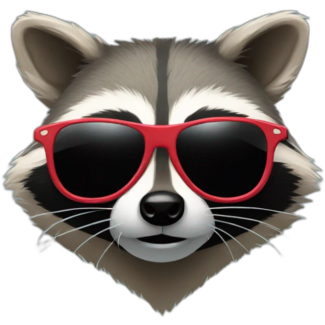 raccoon with a sunglasses emoji
