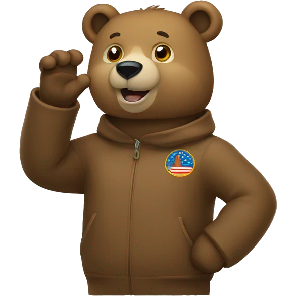 bear saluting emoji