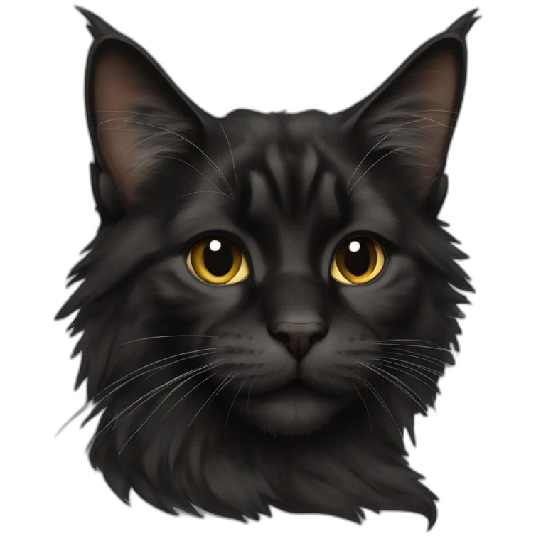 Black Maine Coon emoji