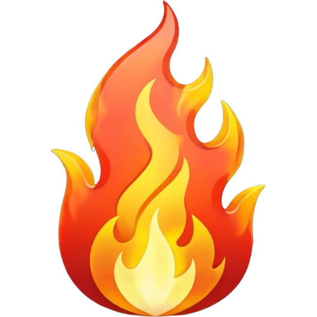 glitter red flame emoji