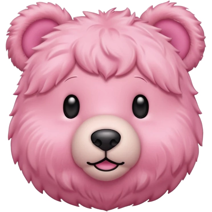 fluffy pink teddy bear, flat minimal rounded shapes, simple face, soft pink color, iconic emoji look emoji