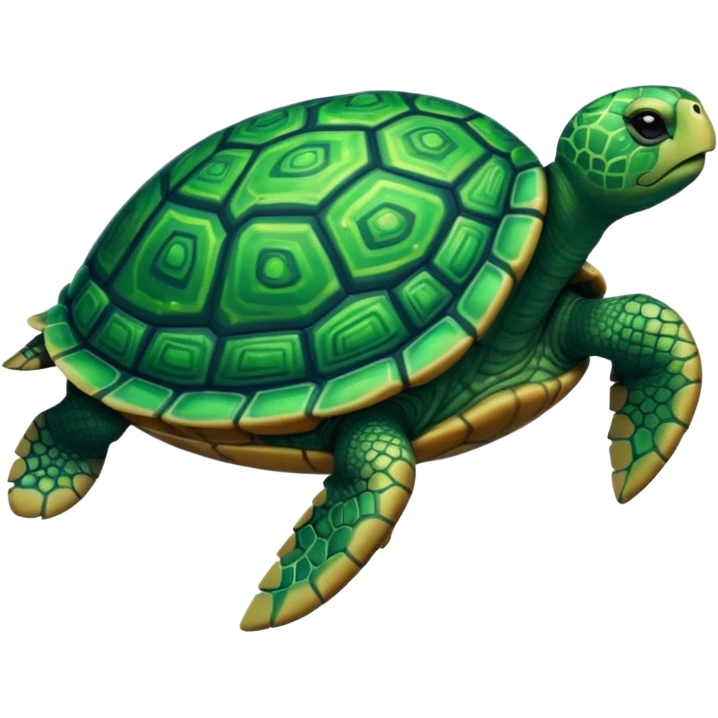 Quasar Turtle emoji – full body, massive cosmic turtle with glowing shell like a galaxy vortex, star patterns, slight side angle. pattern in shell emoji