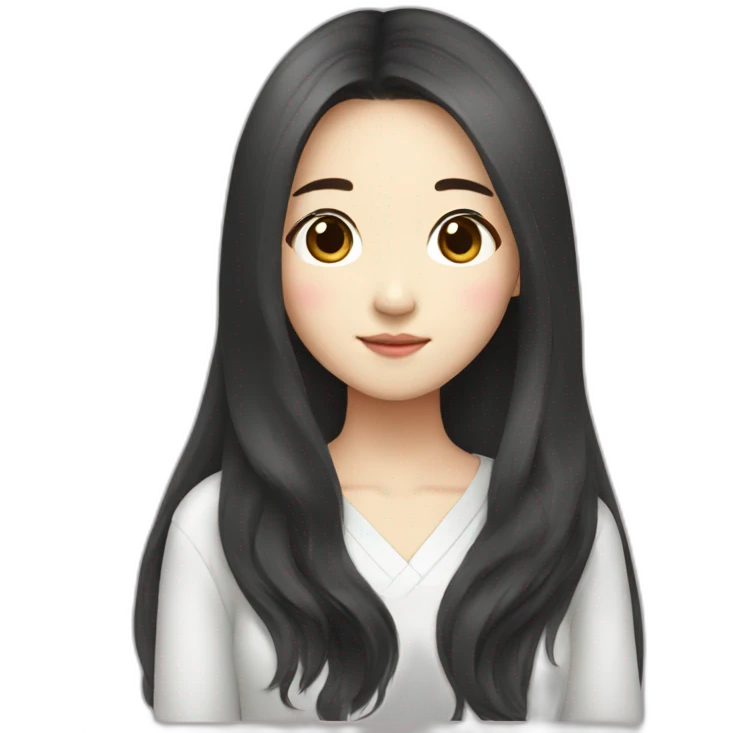 Korean girl with long hair emoji