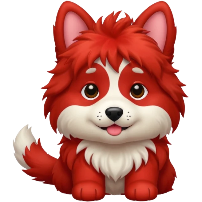 puppy dog red emoji