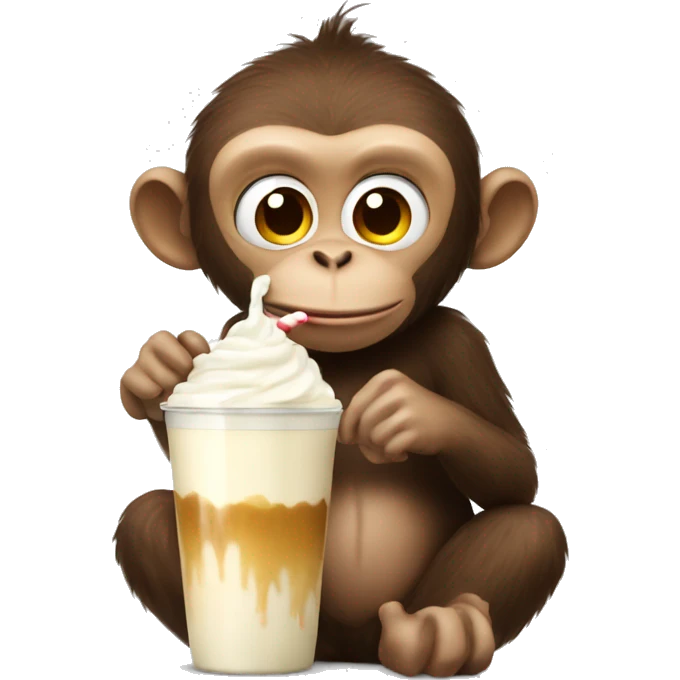 monkey drinking milkshake emoji
