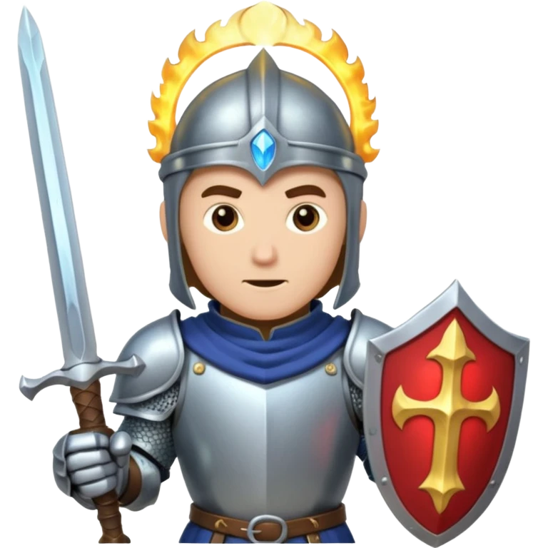 Battle mage: a knight in armor wielding both sword and magic emoji