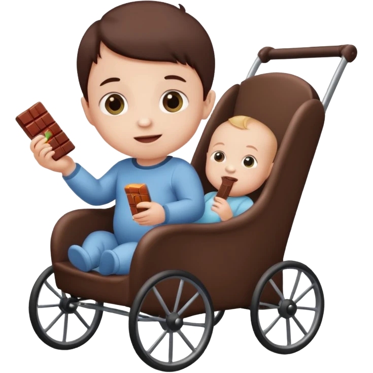 Baby in Chocolate push chair emoji