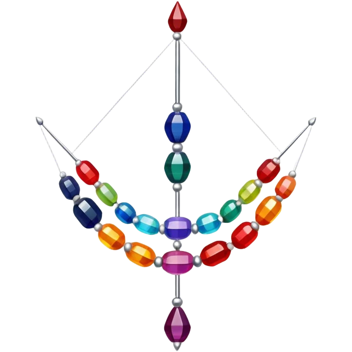 Create a harmonious and well-composed icon that represents the hobby of beadwork. The design should feature colorful beads, thread, and a beading needle or tool in a balanced arrangement. The elements should flow naturally, reflecting the creativity and precision of the craft. Ensure the composition is clean and aesthetically pleasing, with vibrant yet balanced colors. The background should be transparent. emoji