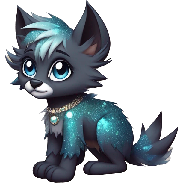 Cool cute Kawaii edgy fantasy animal sparkle fursona Fionbri by griffsnuff & LiLaiRa & Falvie full body emoji