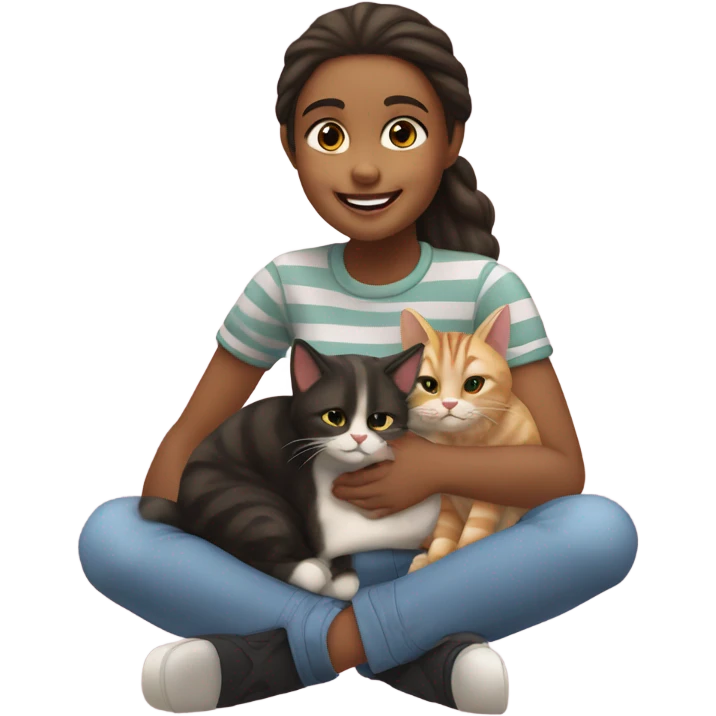 Cat and girl emoji