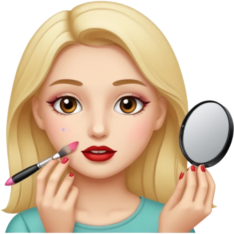 Girl putting on makeup  emoji