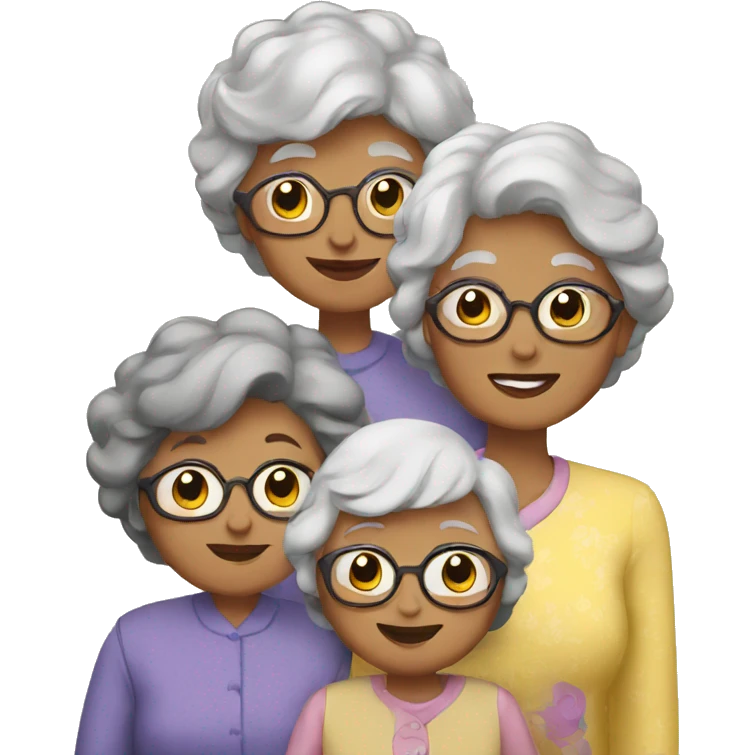 Granny with family emoji