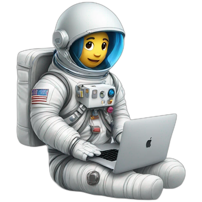 astronaut with hoodie and a macbook emoji