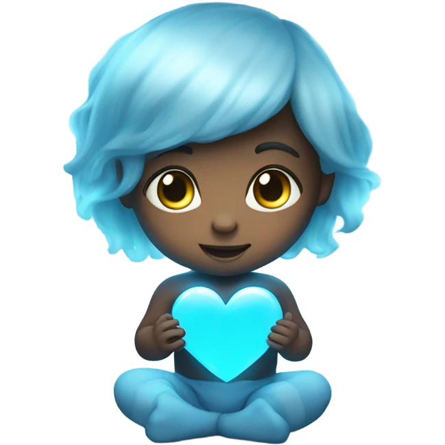 glowing baby blue heart emoji