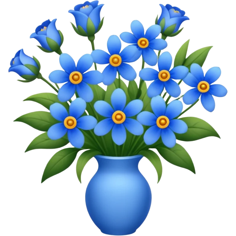a bouquet of blue flowers emoji
