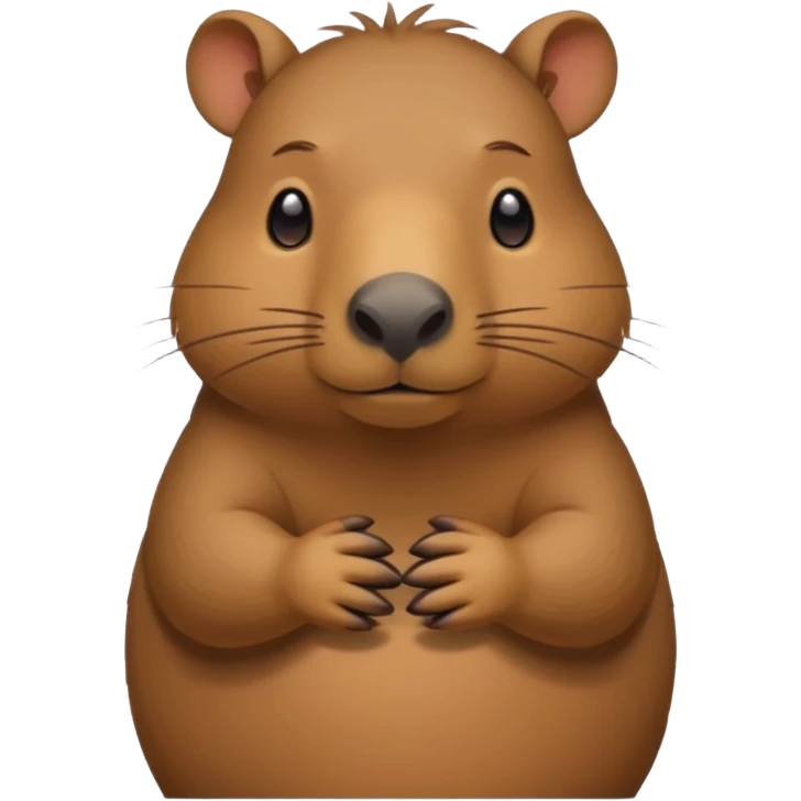 capybara with shy hands sticker emoji
