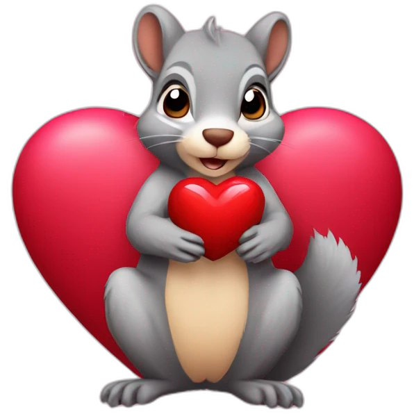 Valentine day squirrel emoji