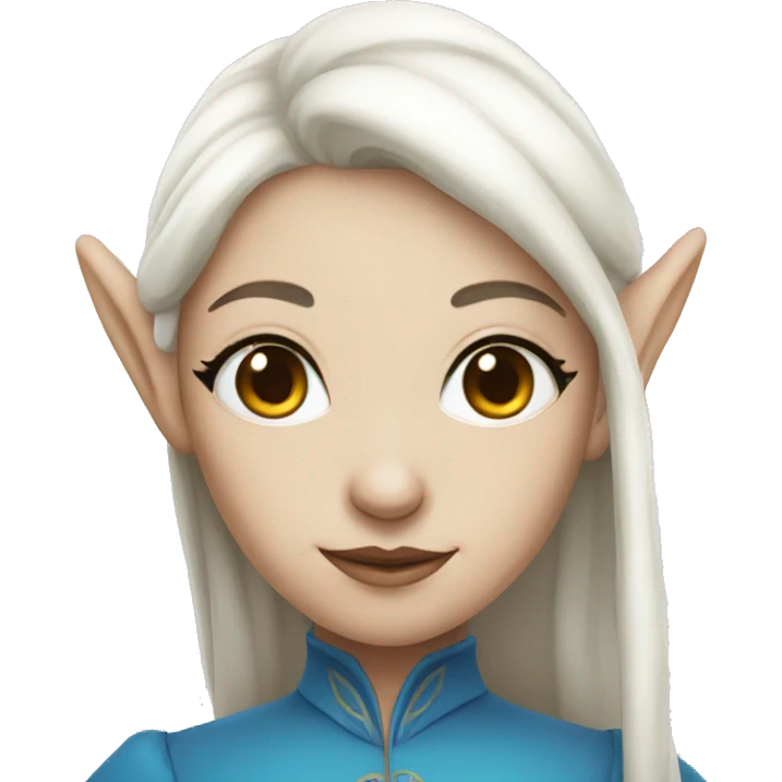 Blue female elf with white skin emoji