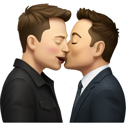 Elon Musk kissing Elon musk emoji