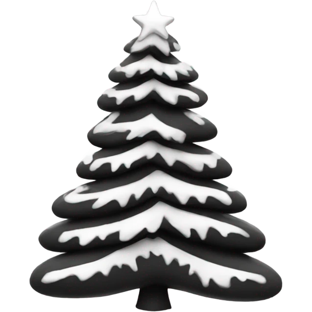 A black and white Christmas tree  emoji