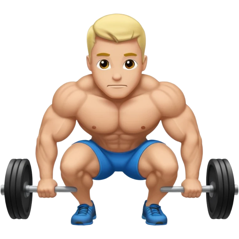 Bodybuilder bold doing pushups emoji