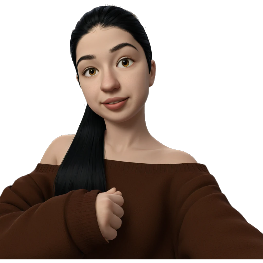 smiling girl with black hair emoji