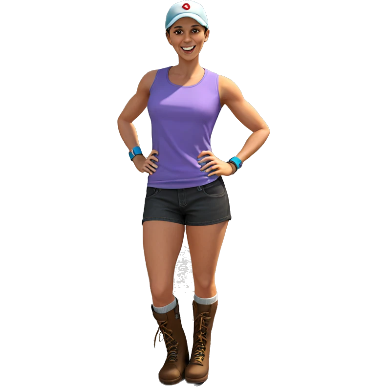 girl in shorts and boots emoji