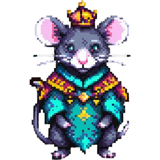 fantasy rat king pixel art emoji