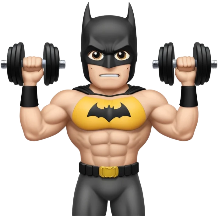 Batman lift dumbbell emoji