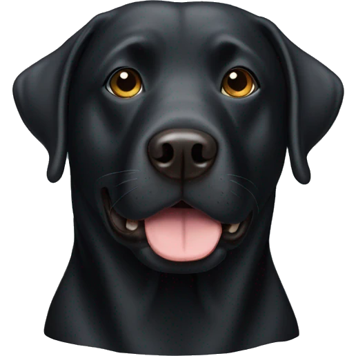 Fat black lab head emoji