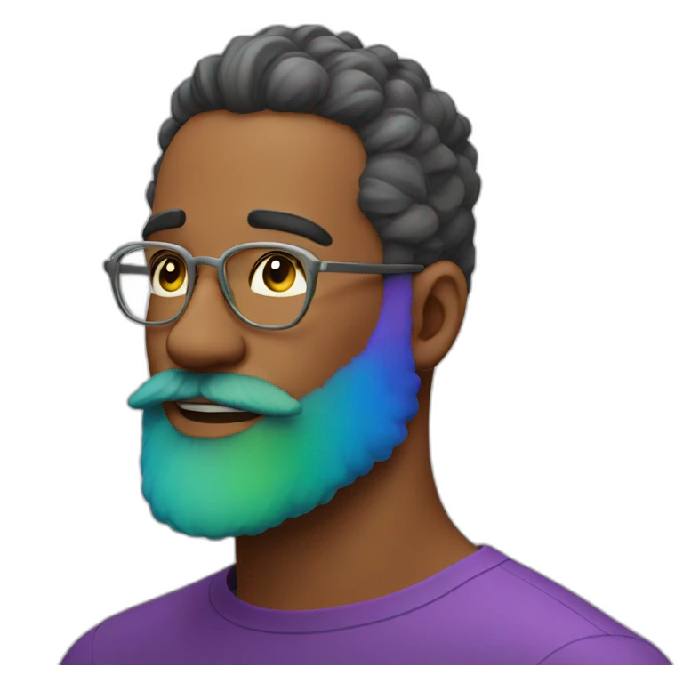 fabulous man with rainbow colored beard emoji