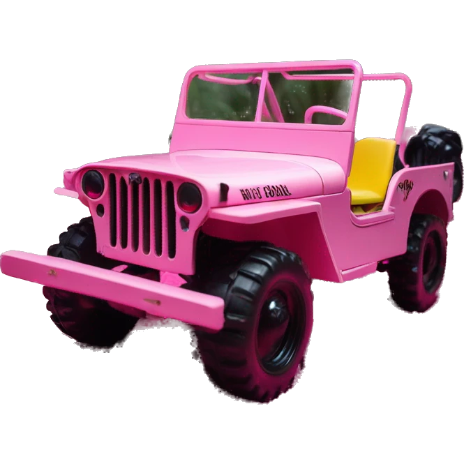 Full size Barbie jungle tour 1942 Willy’s pink jeep crawler with installed winch  emoji