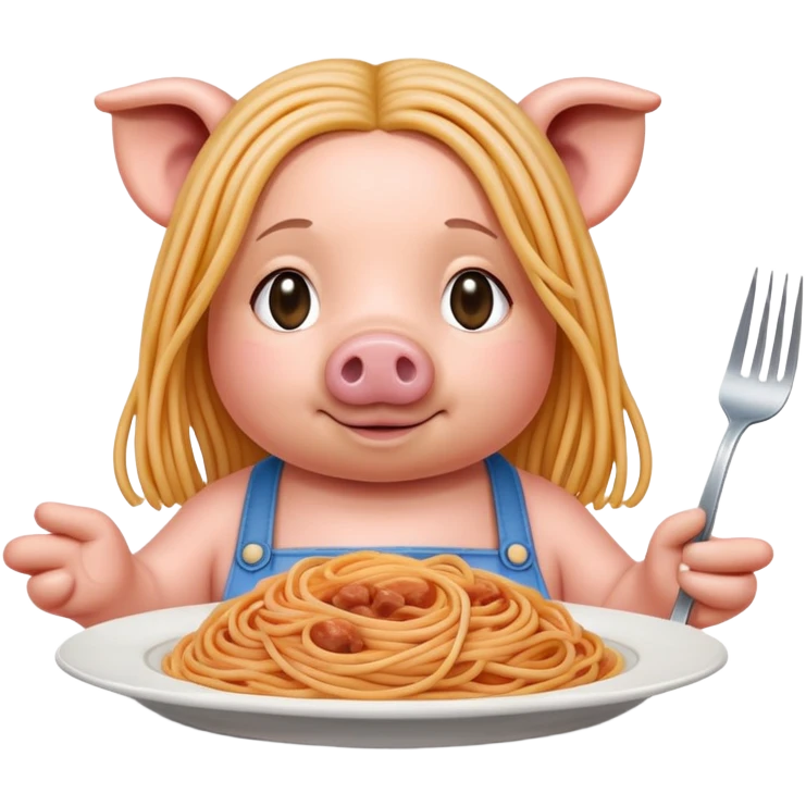   monalisa as a pigwith spaghetti background  emoji