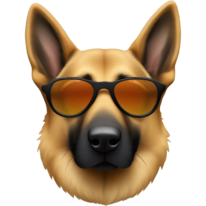 German Shepherd wearing sunglasses emoji