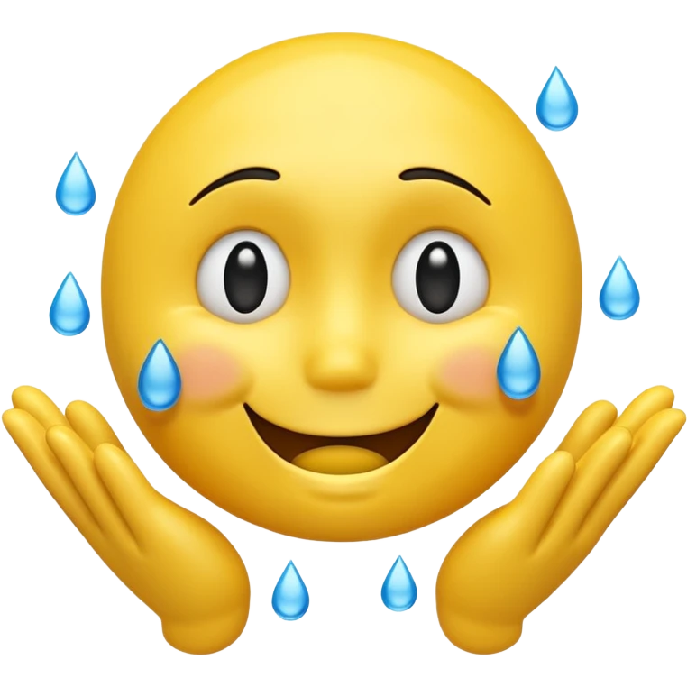 3D smiley face looking distraught with tears and open floating hands emoji