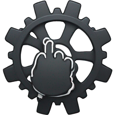Gear with hand holding it emoji